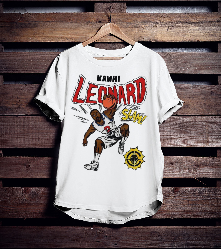 Kawhi Leonard Clippers Slam Comic Book Style Dunk Action T-Shirt