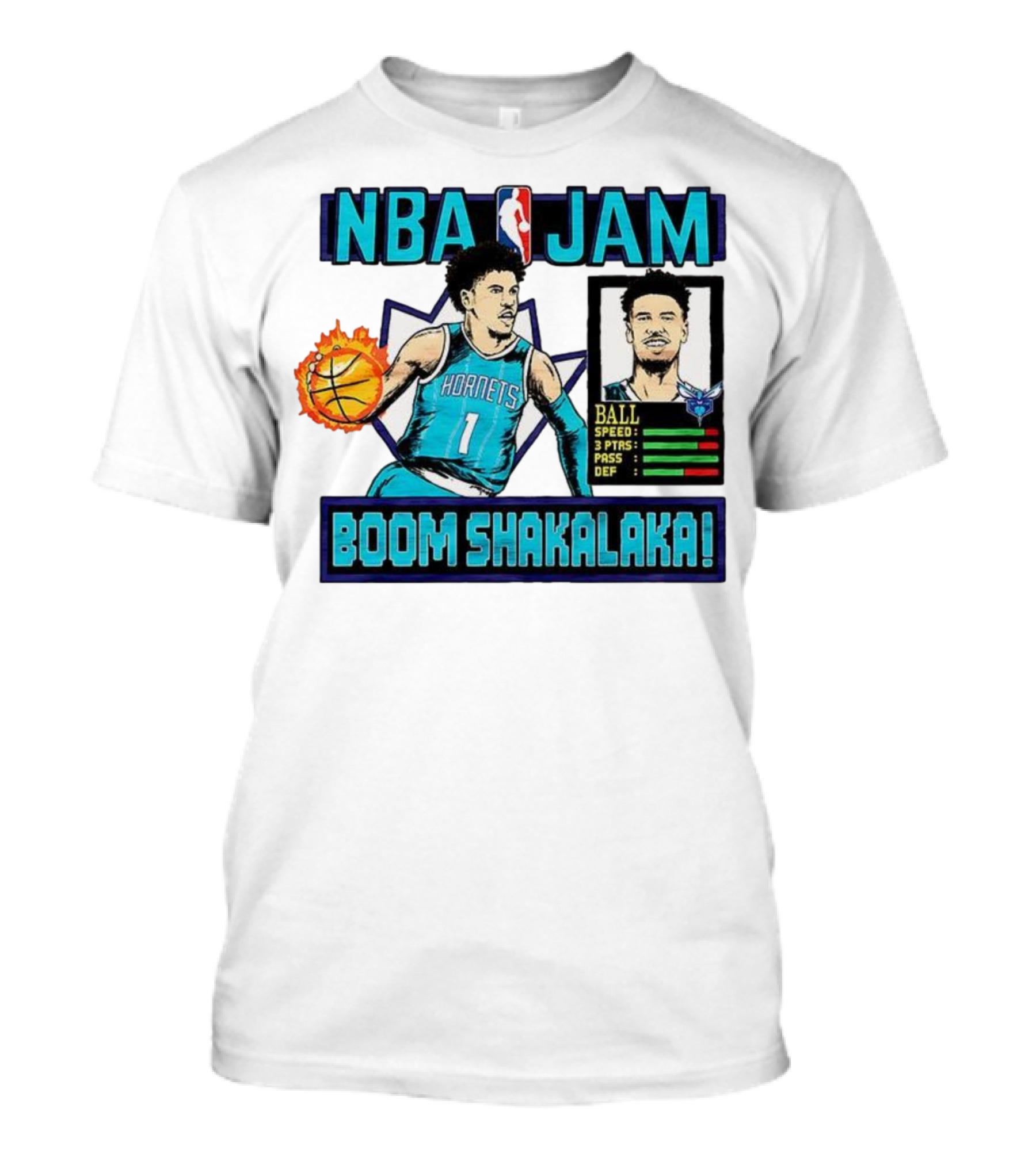 NBA Jam LaMelo Ball Charlotte Hornets Boom Shakalaka Classic Video Game T-Shirt