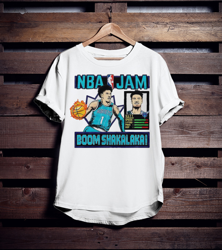 NBA Jam LaMelo Ball Charlotte Hornets Boom Shakalaka Classic Video Game T-Shirt