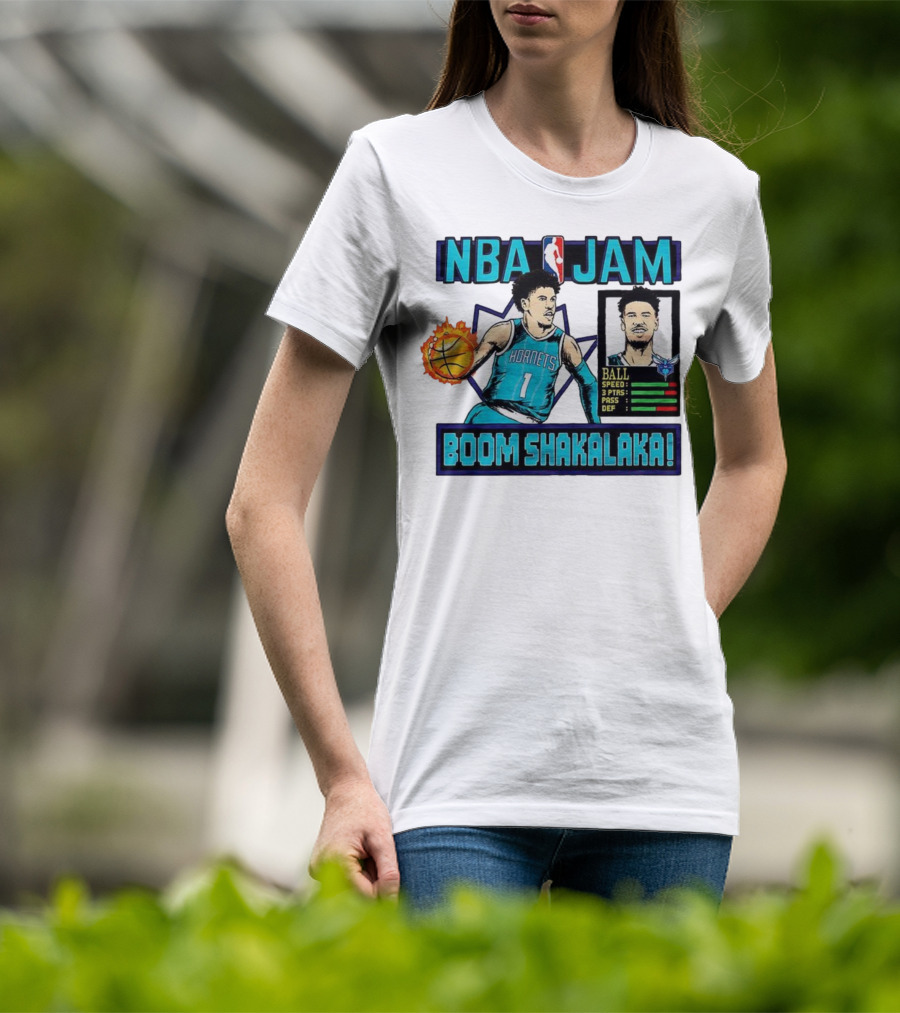 NBA Jam LaMelo Ball Charlotte Hornets Boom Shakalaka Classic Video Game T-Shirt