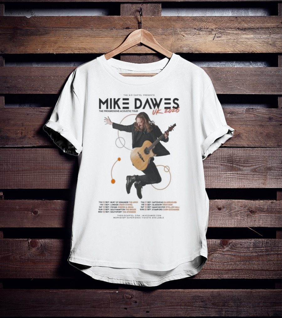 Mike Dawes UK Tour 2026 Progressive Acoustic Experience T-Shirt