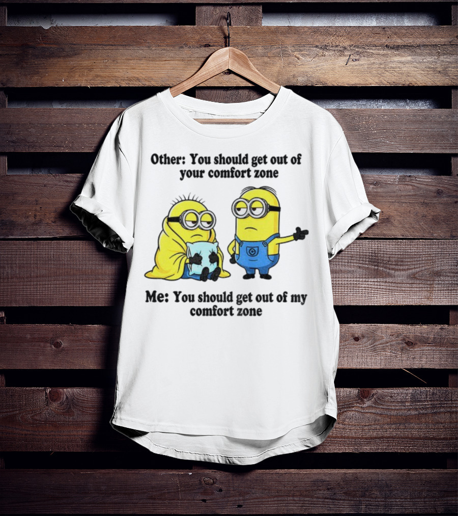 Minion Comfort Zone Quote With Blanket And Pajamas T-Shirt