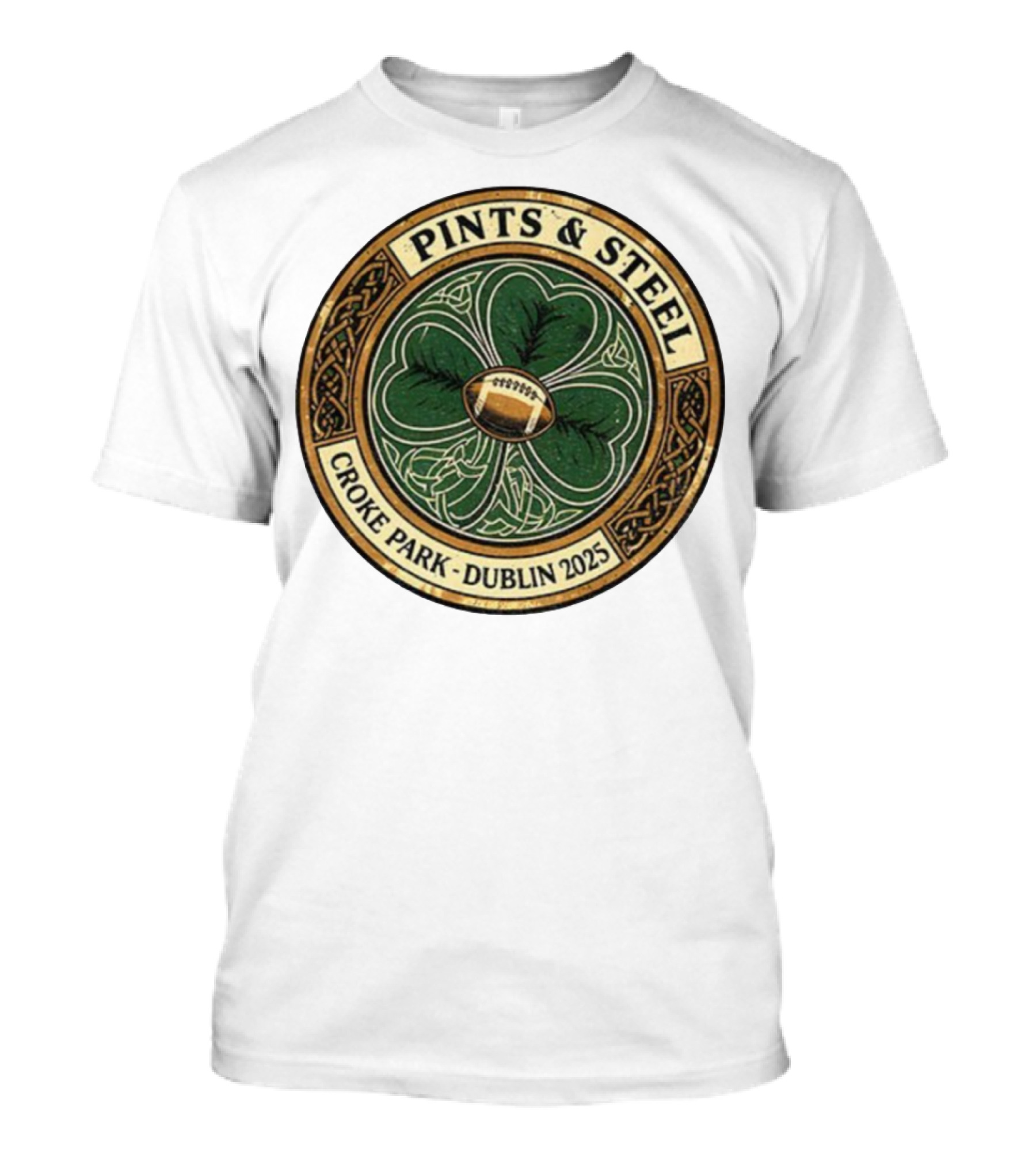 Pittsburgh Steelers Pints Steel Croke Park Dublin 2025 Clover Football T-Shirt