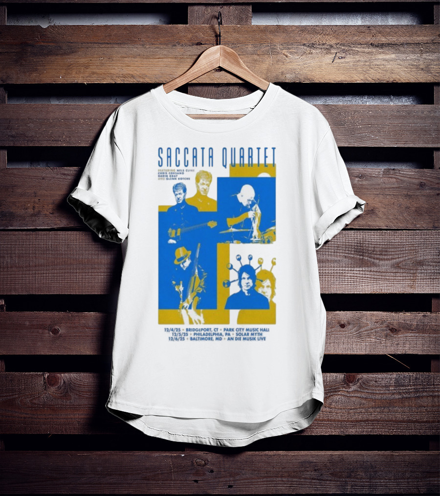 Saccata Quartet Tour December 2025 European Jazz Fusion Concert Dates T-Shirt