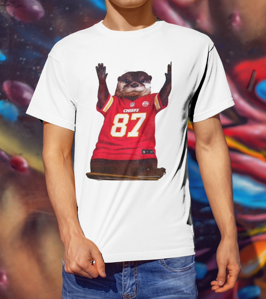 Travis Kelce 87 Kansas City Chiefs Sea Otter NFL Fan Jersey T-Shirt