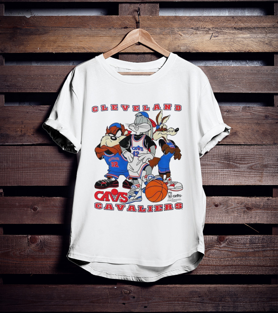 Cleveland Cavaliers NBA Cavs Looney Tunes Characters Bugs Bunny Taz Wile E. Coyote T-Shirt