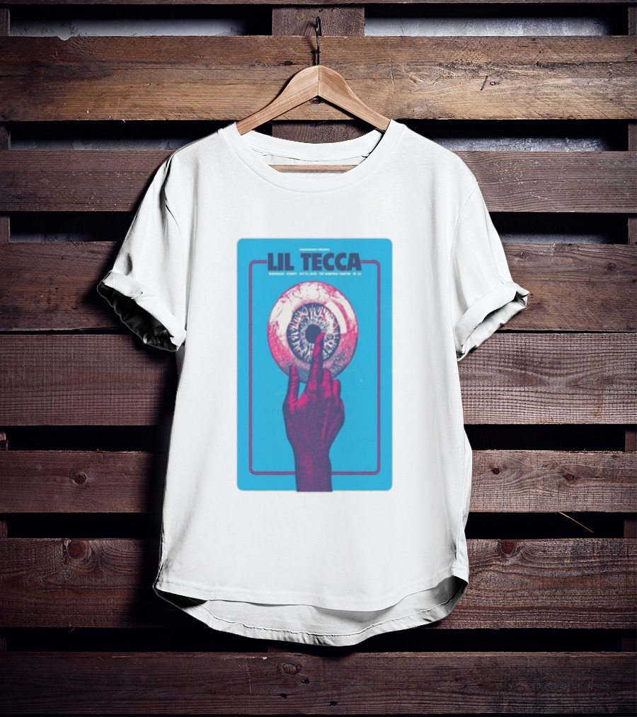 Lil Tecca Live At The Warfield Theatre San Francisco Oct 21 2025 Hand Eye Iconography T-Shirt