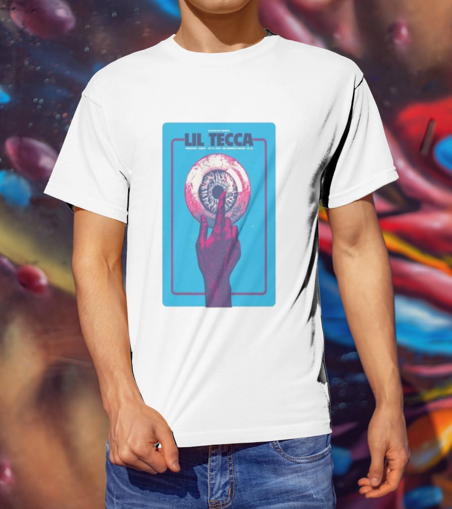 Lil Tecca Live At The Warfield Theatre San Francisco Oct 21 2025 Hand Eye Iconography T-Shirt