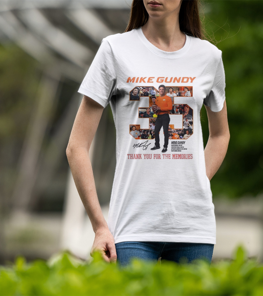Mike Gundy 35 Years OSU Cowboy Football Thank You For The Memories T-Shirt