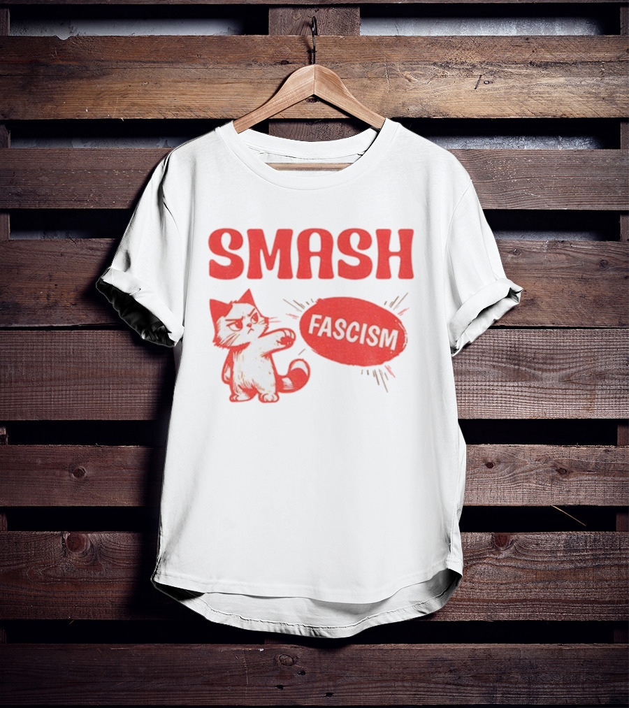 Smash Fascism Feminist Cat Paw Punch Activist Protest T-Shirt