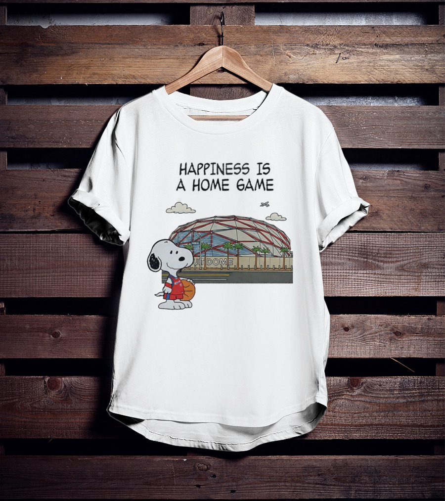 Snoopy Peanuts Happiness Is A Home Game Stadium Dome Basketball T-Shirt