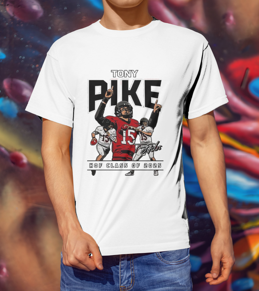 Tony Pike HOF Class Of 2025 Signature 15 Football Tribute T-Shirt