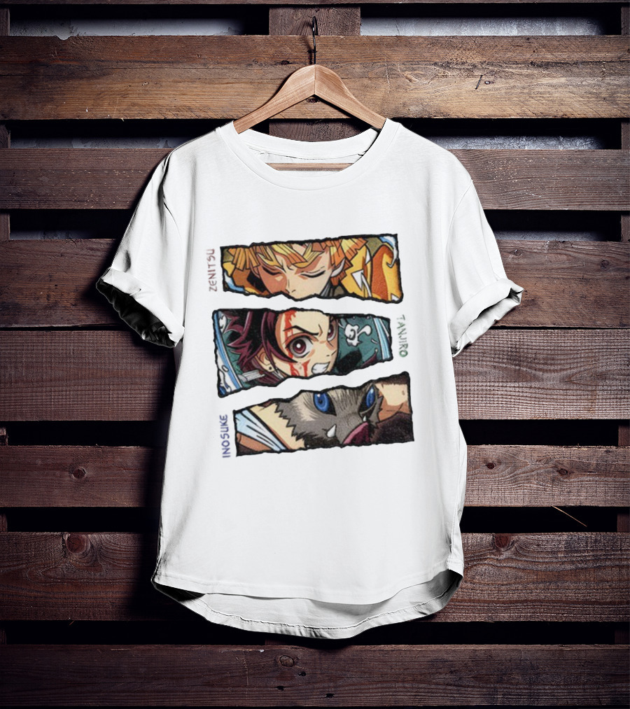 Demon Slayer Anime 2025 Tanjiro Zenitsu Inosuke Characters T-Shirt