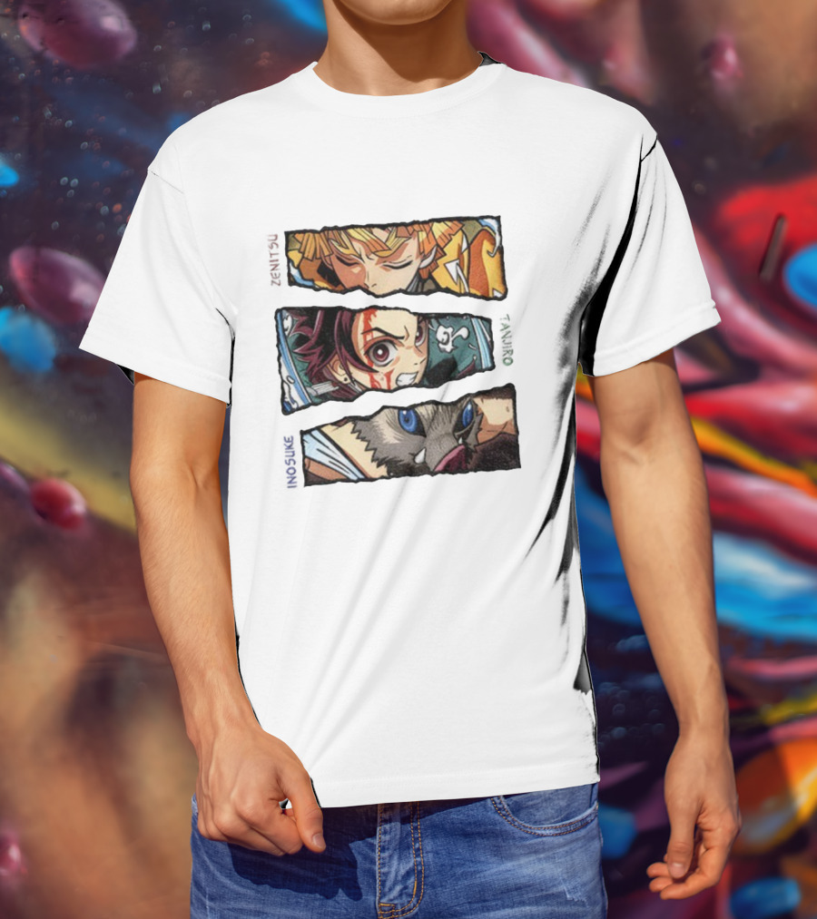 Demon Slayer Anime 2025 Tanjiro Zenitsu Inosuke Characters T-Shirt