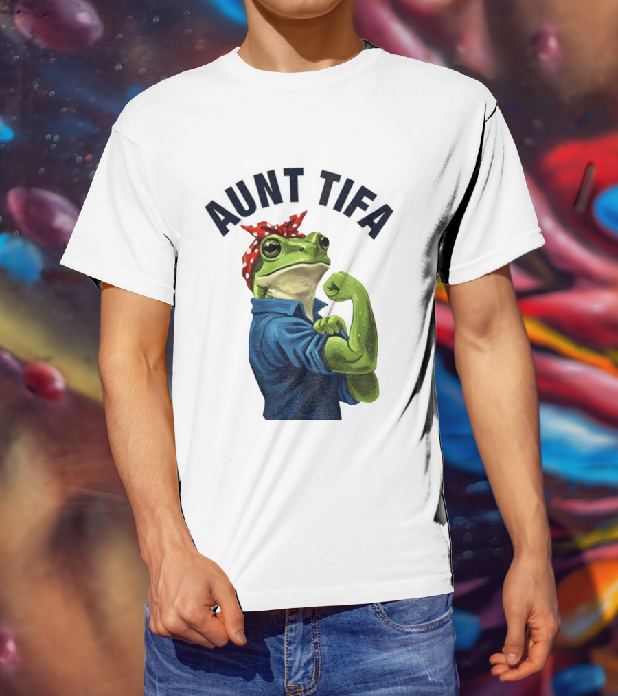 Aunt Tifa Rosie The Riveter Frog Meme Resist T-Shirt