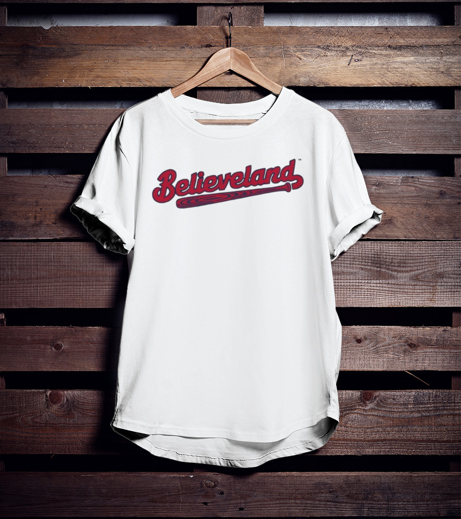 Believeland Baseball Bat Script Retro Theme T-Shirt