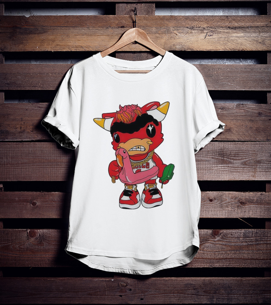 Benny The Bull Lil Benny 2025 Mascot Graphic Bulls Basketball Cartoon T-Shirt