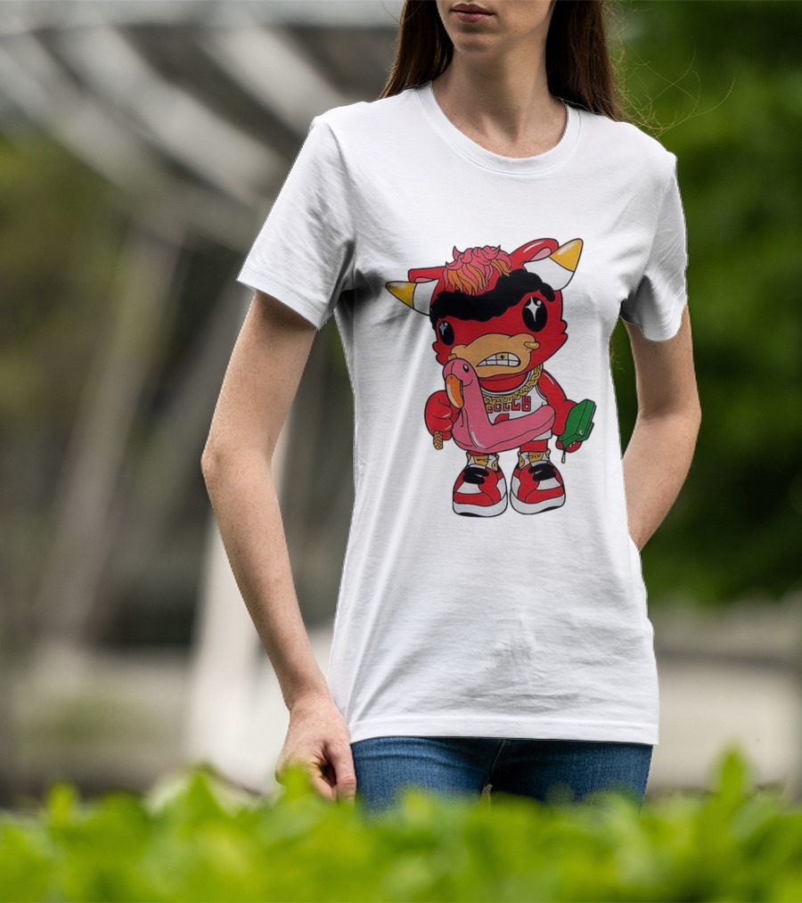 Benny The Bull Lil Benny 2025 Mascot Graphic Bulls Basketball Cartoon T-Shirt