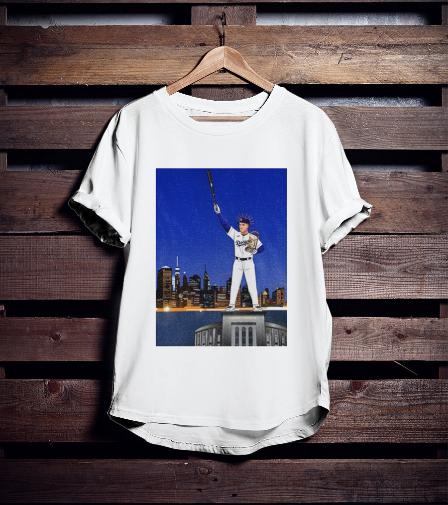 Freddie Freeman Dodgers Statue Of Liberty New York Skyline 2024 MVP T-Shirt