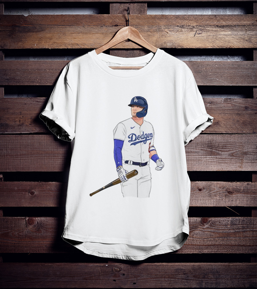 Kiké Hernández Los Angeles Dodgers #18 Baseball Player Illustration T-Shirt