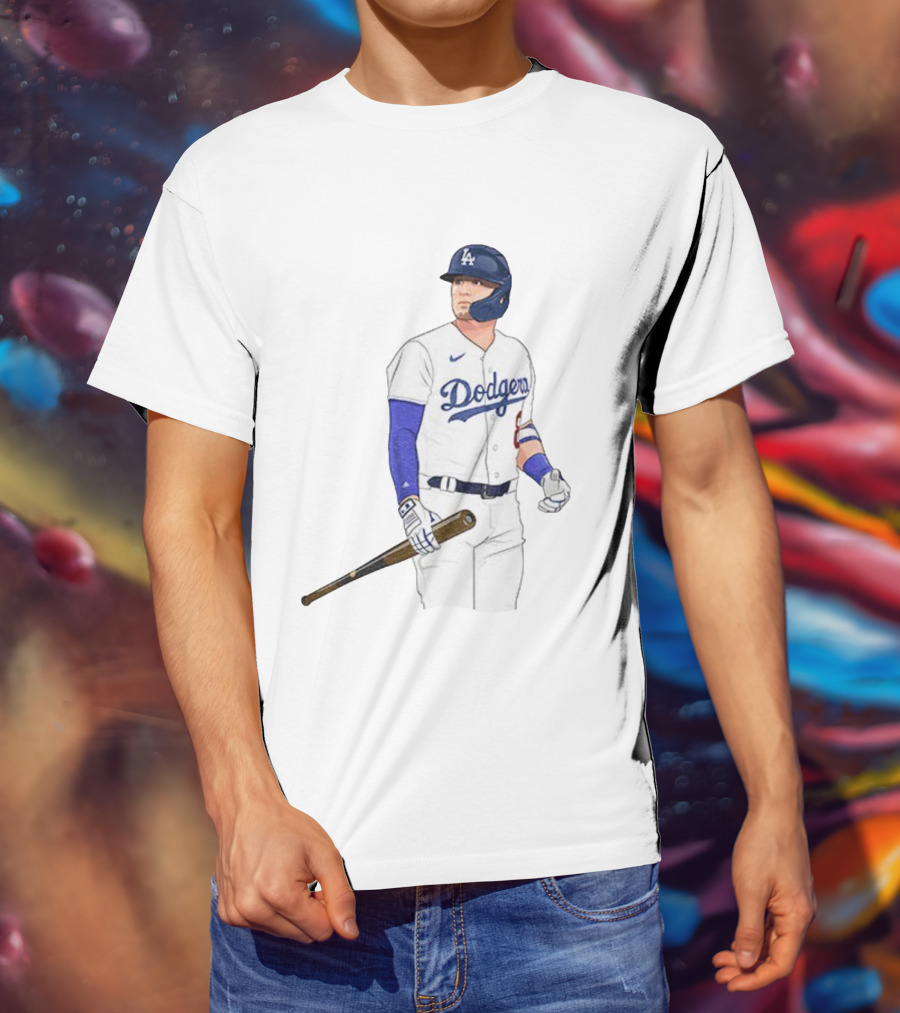 Kiké Hernández Los Angeles Dodgers #18 Baseball Player Illustration T-Shirt