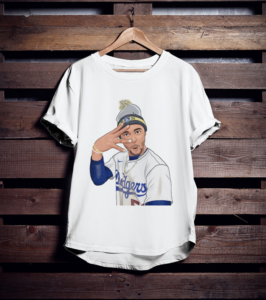 Mookie Betts Los Angeles Dodgers Pom-Pom Beanie Baseball 2024 T-Shirt