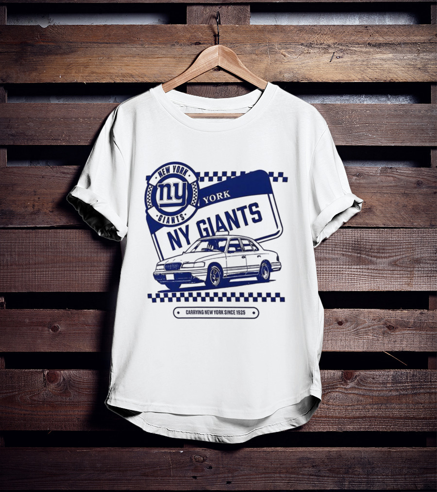 New York Giants NFL Carrying New York Since 1925 Taxi Vintage License Plate T-Shirt