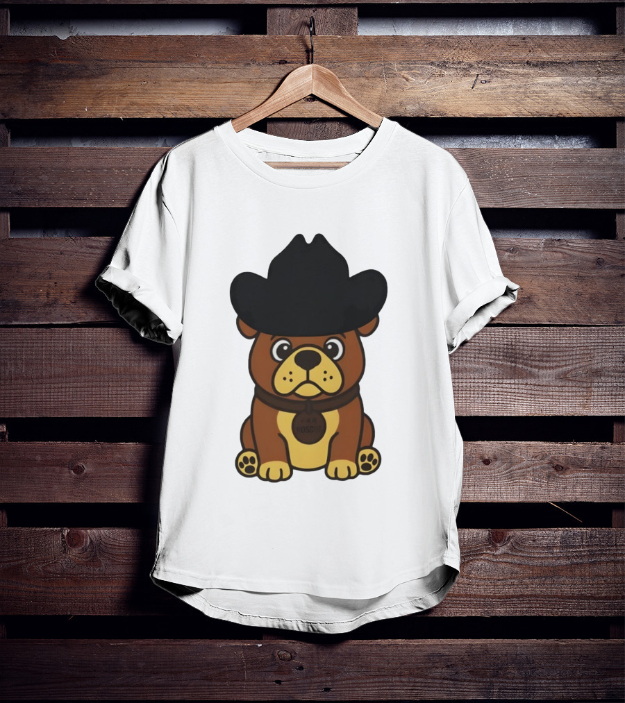 Rodeo Roscoe Dog Cowboy Hat Brown Pup T-Shirt