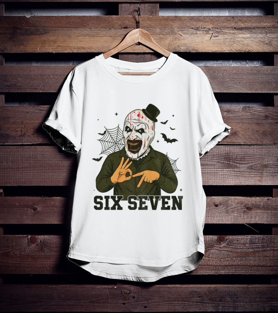 Terrifier Bundle Funny Halloween Six Seven Creepy Clown Costume T-Shirt