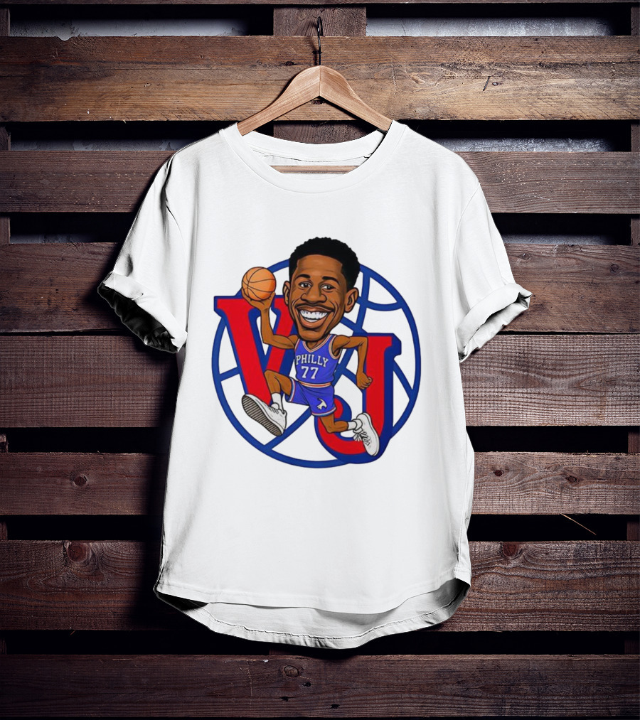 V J Philly 77 Basketball Player With Ball T-Shirt