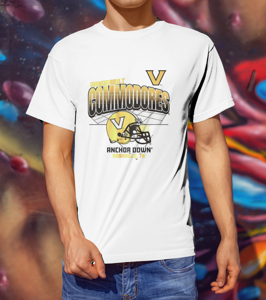 Vanderbilt Commodores Football Helmet Anchor Down Nashville TN T-Shirt