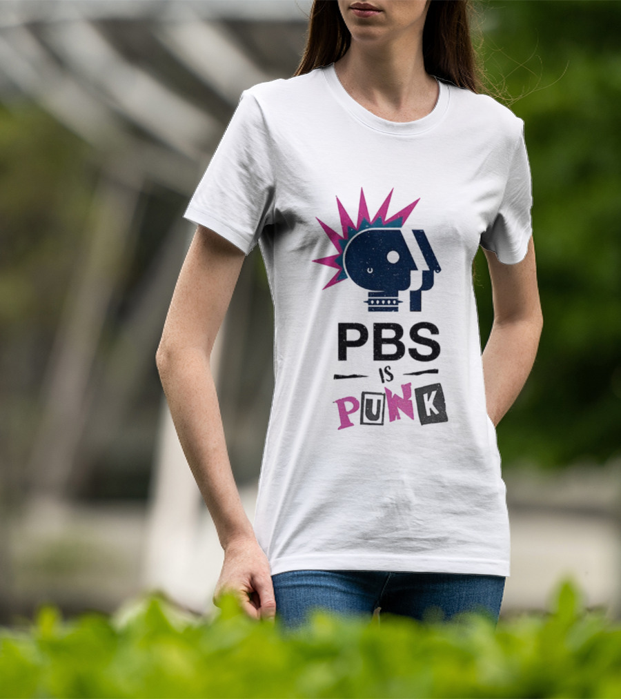 PBS Is Punk Public Broadcasting Defender Funny Parody T-Shirt