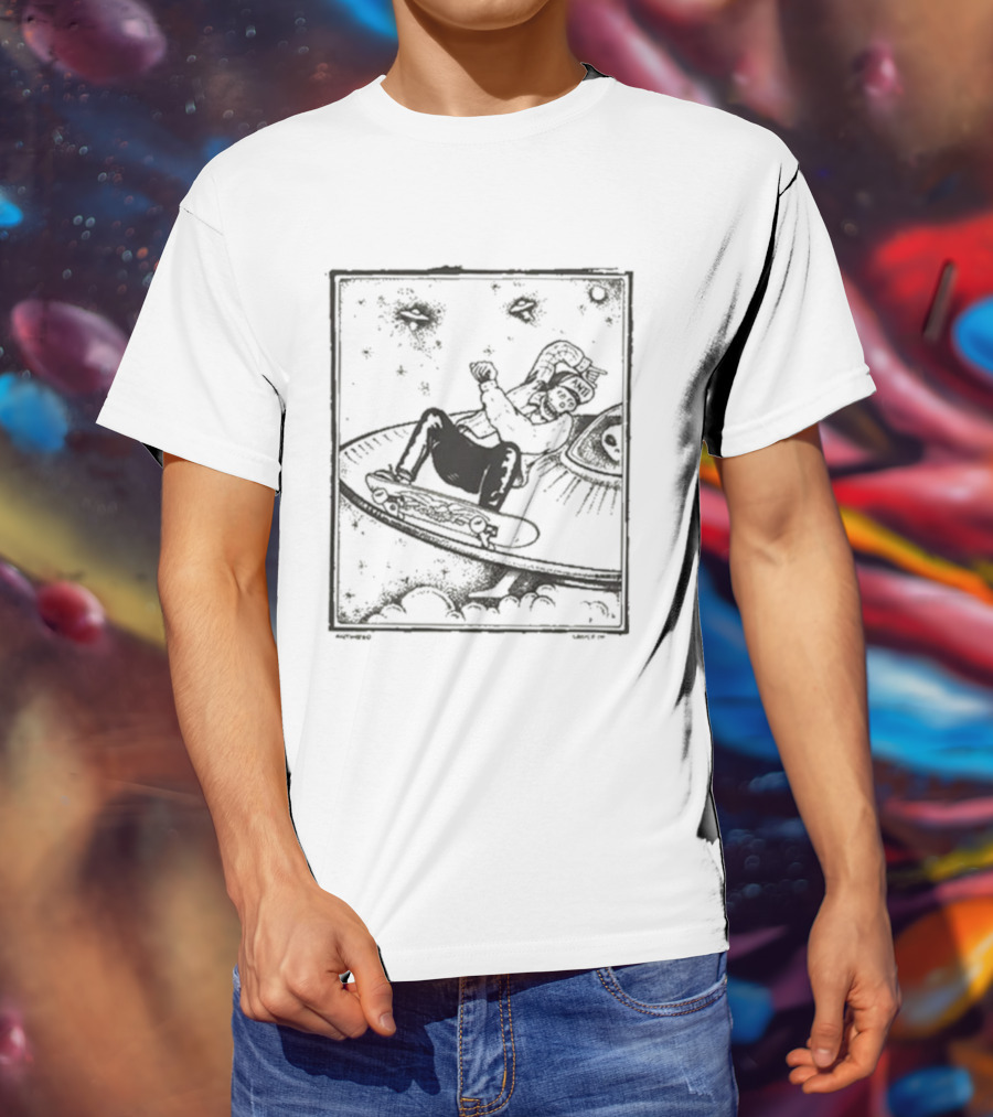 Antihero Peter Hewitt Lance Mountain Skateboarding UFO Adventure In Space T-Shirt
