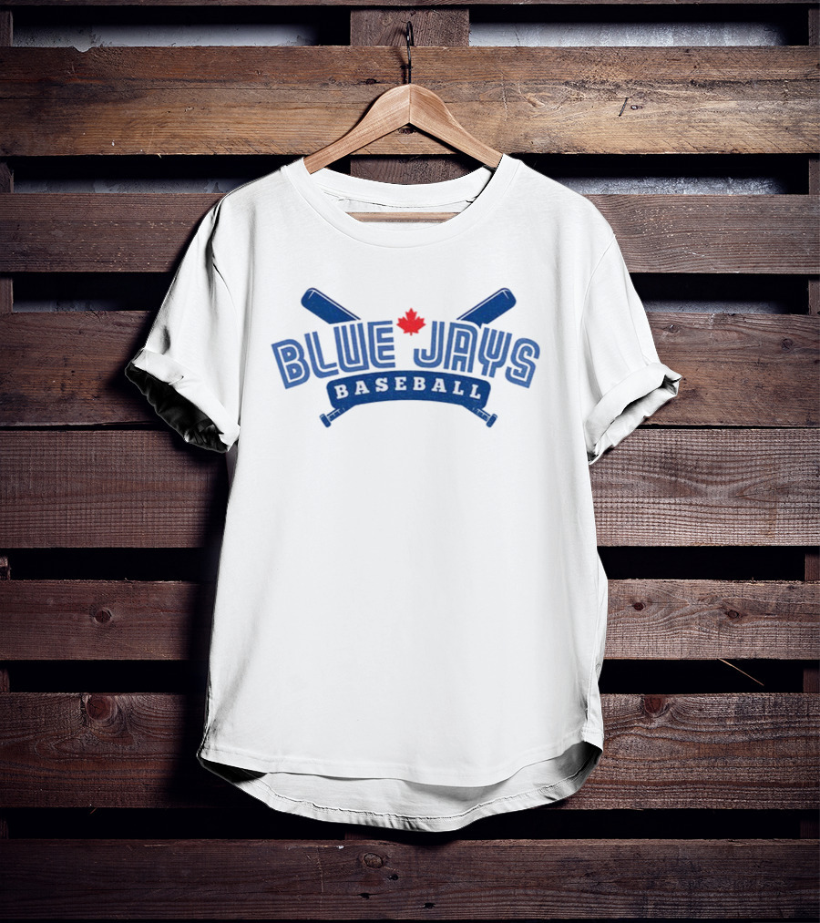 Blue Jays Baseball MLB Maple Leaf Two Bats T-Shirt