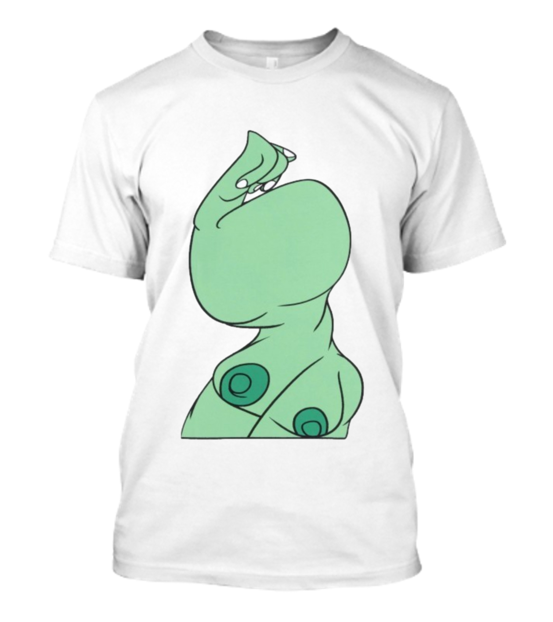 Bicep Flexing Cartoon Figure With Green Color Theme Pasadena T-Shirt