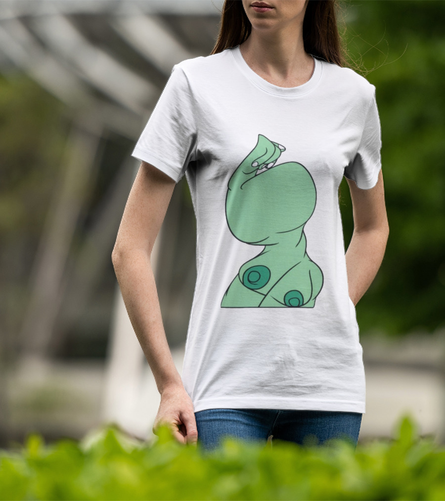 Bicep Flexing Cartoon Figure With Green Color Theme Pasadena T-Shirt