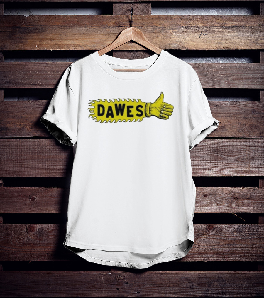 Dawes Thumbs Up Yellow Hand Icon Flame Effect T-Shirt