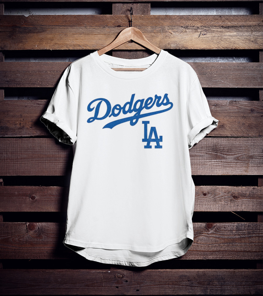 Dodgers LA Vintage Blue Script Team Emblem T-Shirt