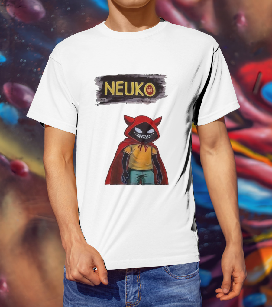 Neuko Evilhood Red Cloak Character With Mischievous Grin T-Shirt