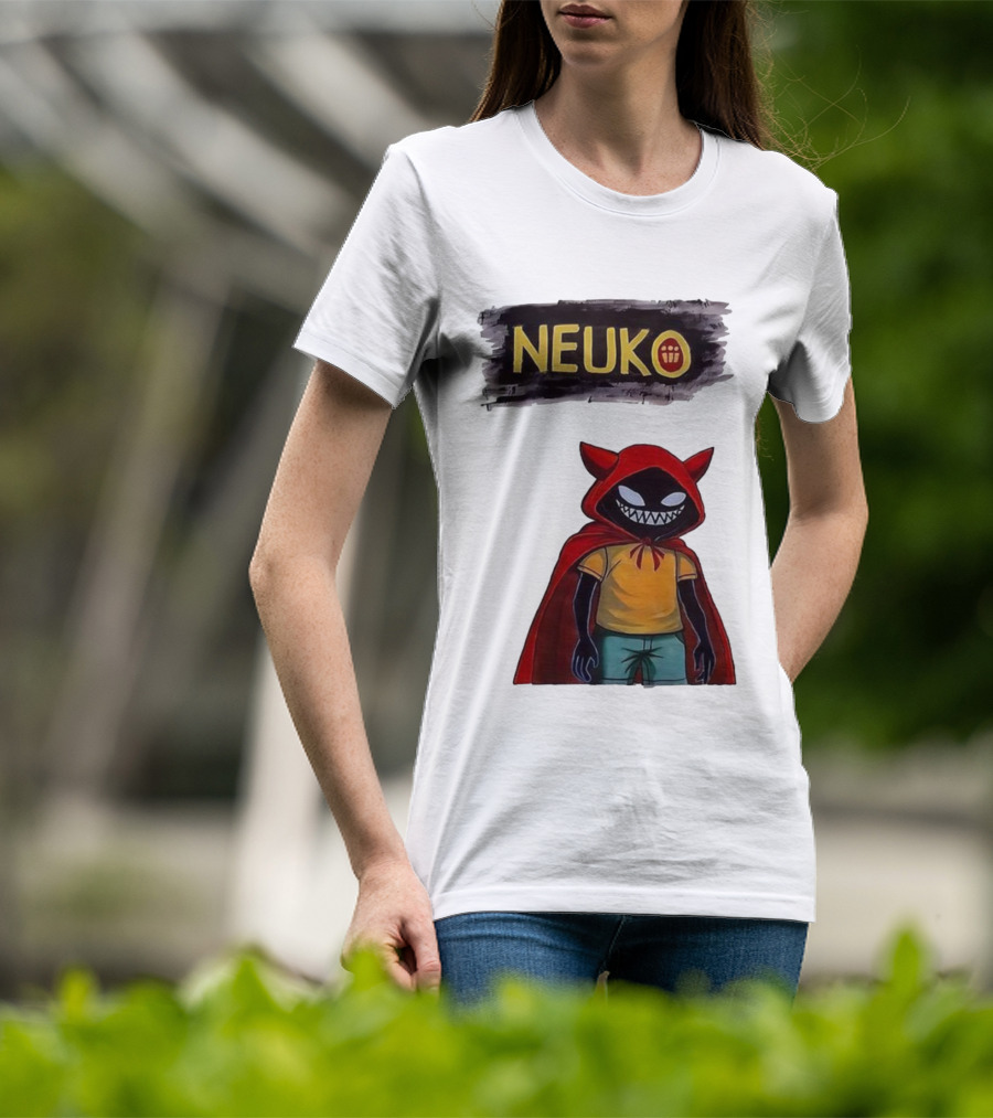 Neuko Evilhood Red Cloak Character With Mischievous Grin T-Shirt