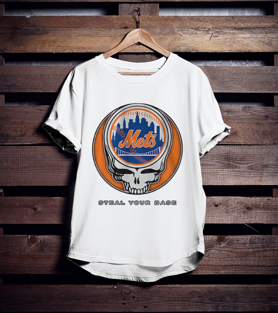 New York Mets Grateful Dead Steal Your Base MLB Skull T-Shirt