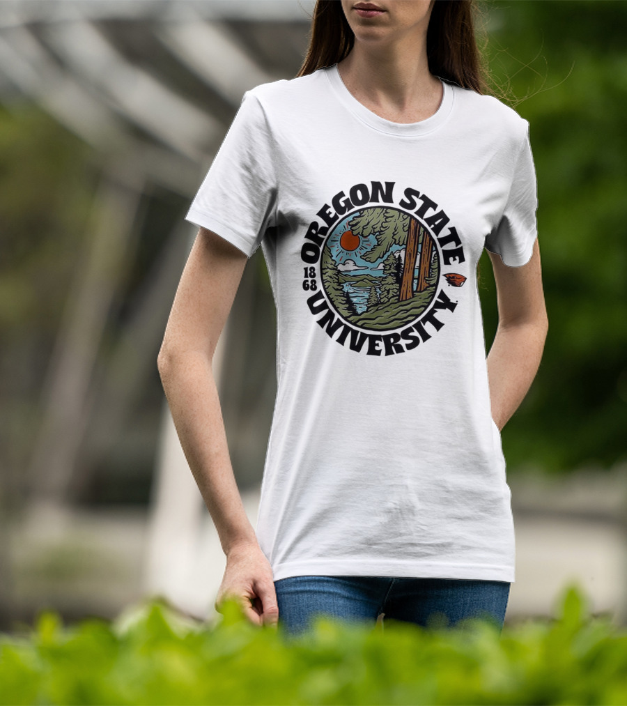 Oregon State University Beavers Football Est 1868 Scenic Landscape T-Shirt
