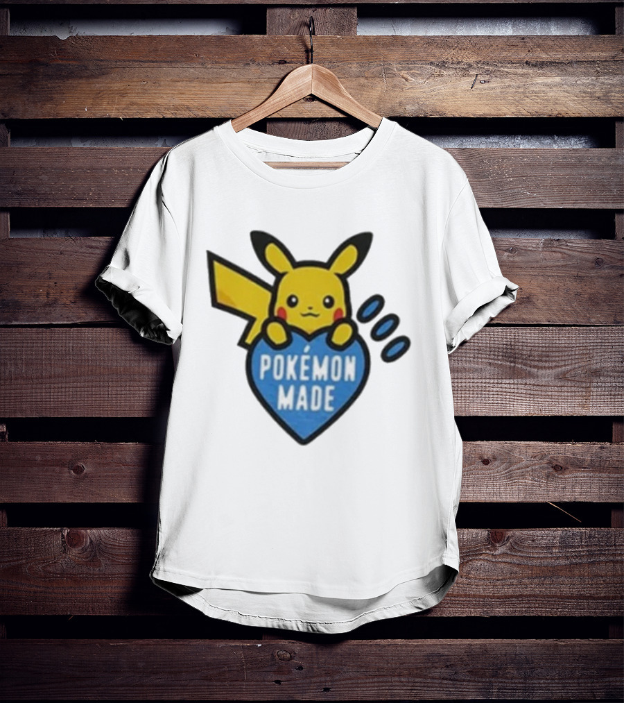 Pikachu Pokemon Made Heart Design T-Shirt