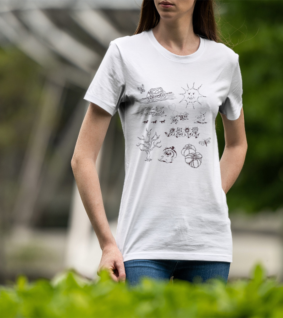 You And I Are Earth Happy Sun Heart Nature Animals Butterflies Smiling Faces T-Shirt