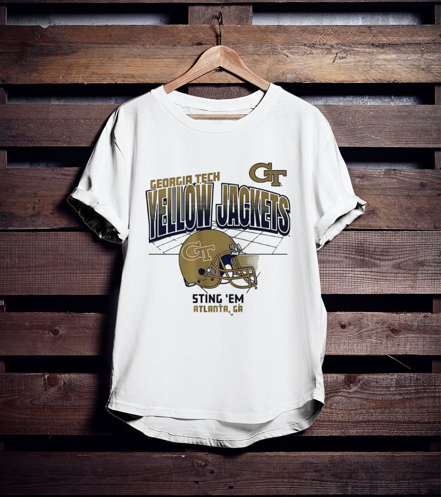 Georgia Tech Yellow Jackets GT Helmet Sting 'Em Atlanta GA T-Shirt