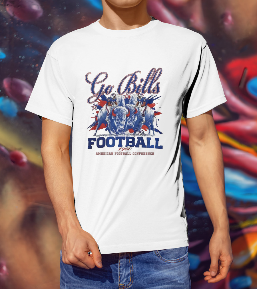 Go Bills Football Buffalo 1960 American Football Conference Vintage Athletes T-Shirt