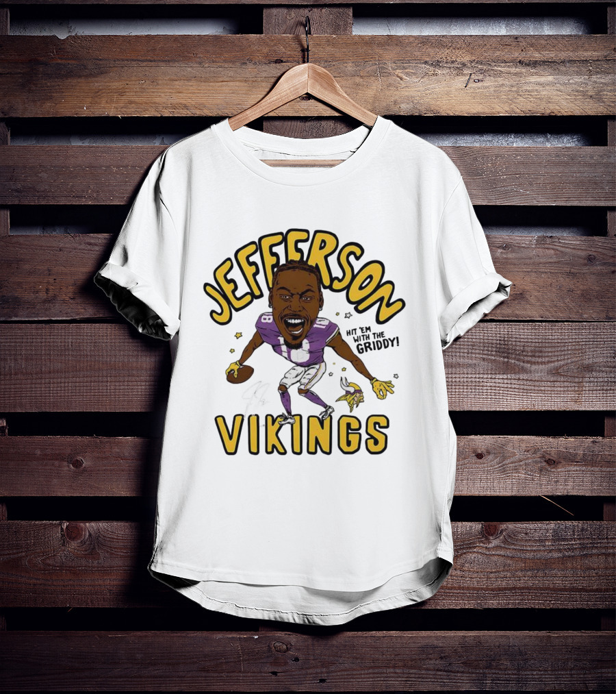 Jefferson Vikings Football Let’s Do The Griddy Player Caricature T-Shirt