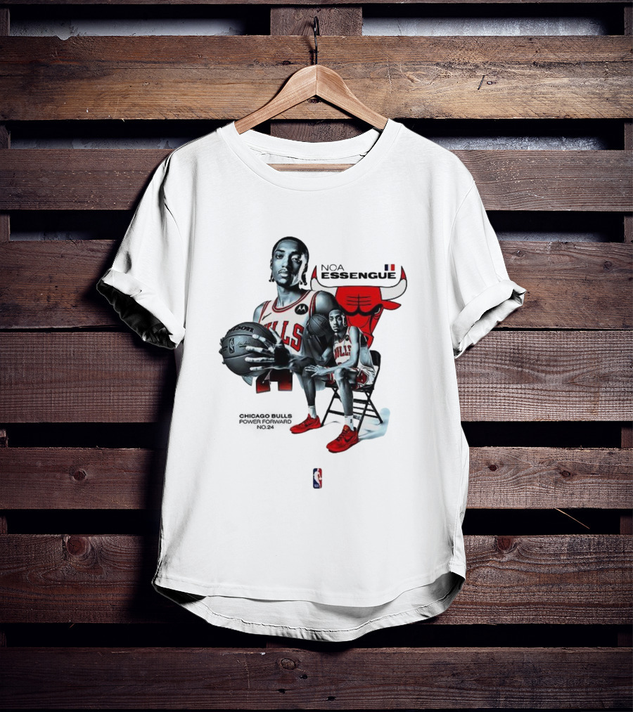 Noa Essengue Chicago Bulls Power Forward NBA Basketball Number 24 T-Shirt