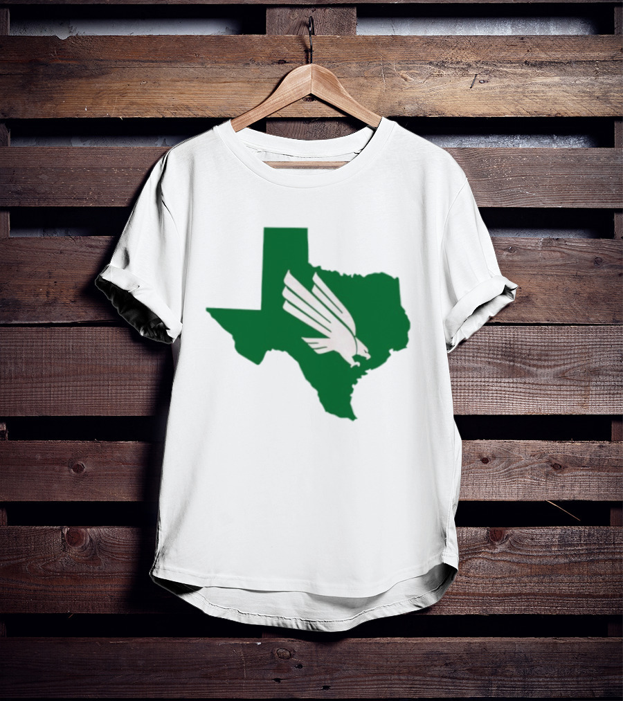 North Texas State Texas Diving Eagle Green Map T-Shirt