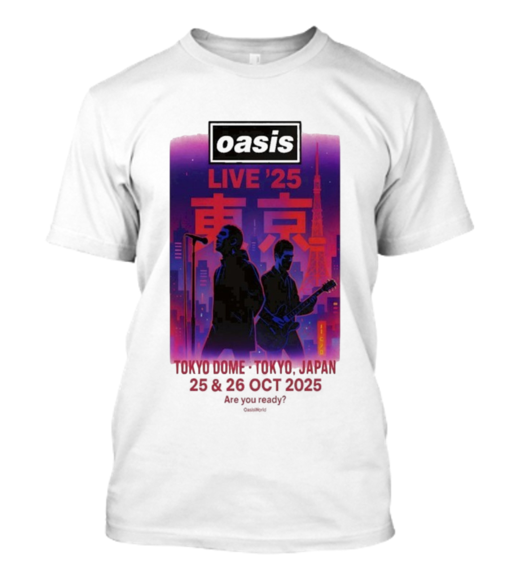 Oasis Live 2025 Tokyo Concert At Tokyo Dome October 25-26 Japan T-Shirt